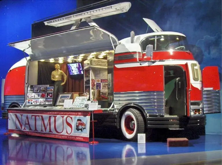 Exterior of futurliner #10 on showroom floor