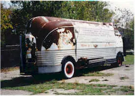 Back of the rusted Futurliner