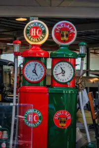 Two Sinclair Petroliana Pumps