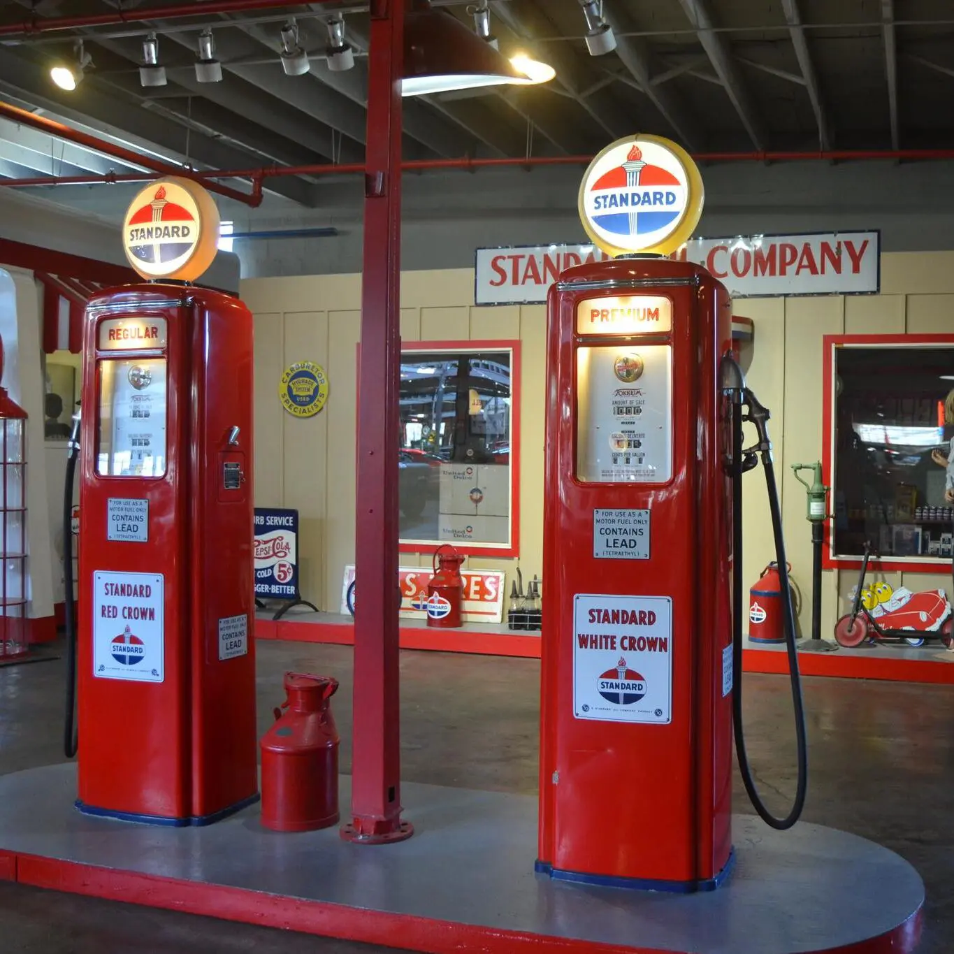 A replica of the old Standard Oil Gas company gas station